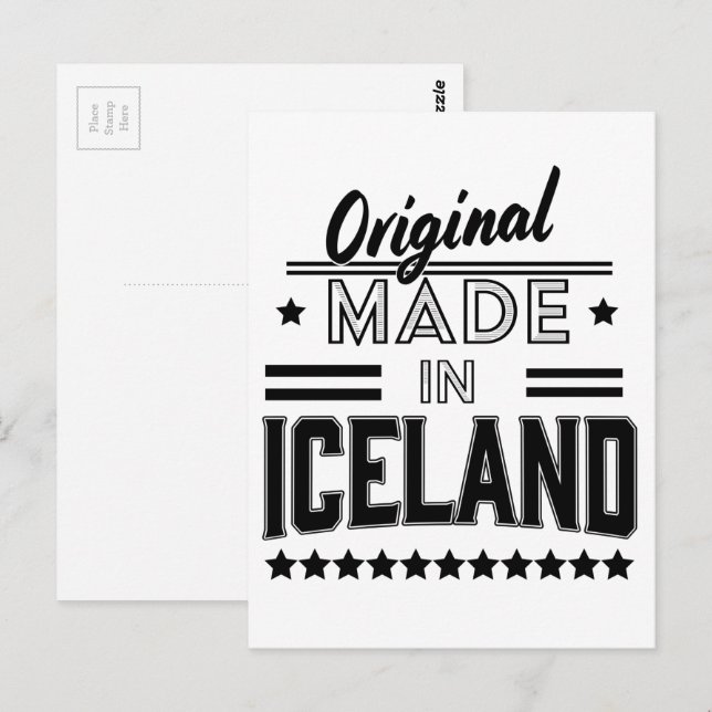 Carte Postale Original fabriqué en Islande (Devant / Derrière)