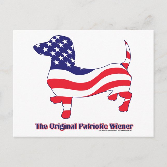 Carte Postale Original Patriotic Wiener/Dachshund (Devant)
