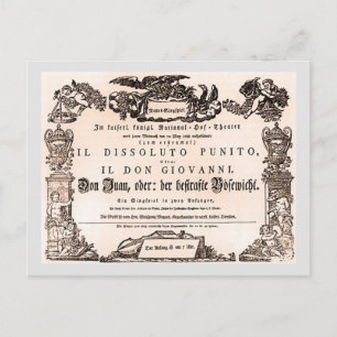 Carte Postale Originale playbill, première de Vienne de Don Giov