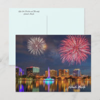 Orlando Florida Lake Eola Fireworks & Fontaine