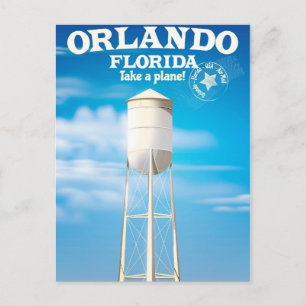 Carte Postale Orlando, Florida Water Tower imprimé voyage.