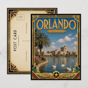 Carte Postale Orlando Floride Art Déco Vintage Âge d'Or