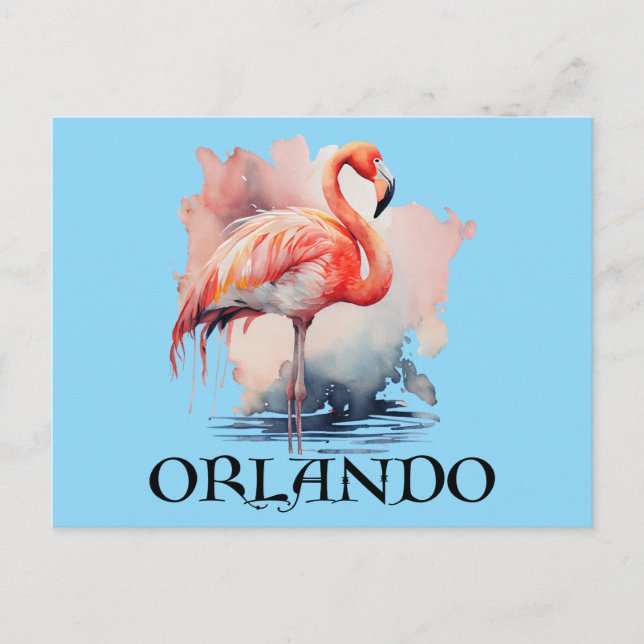 Carte Postale Orlando Floride Flamant Rose (Devant)