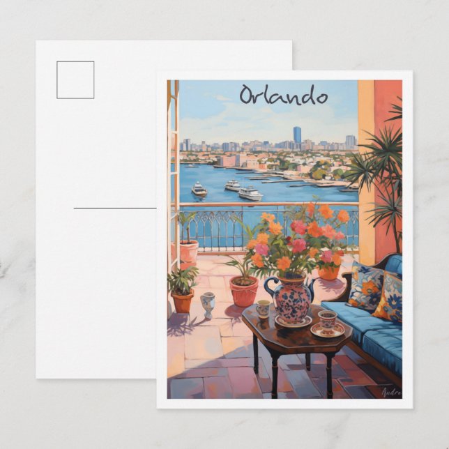 Carte Postale Orlando Floride Voyage Esthétique (Devant / Derrière)