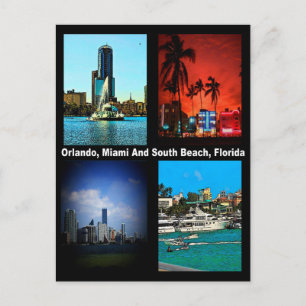 Carte Postale Orlando, Miami, Collage de South Beach