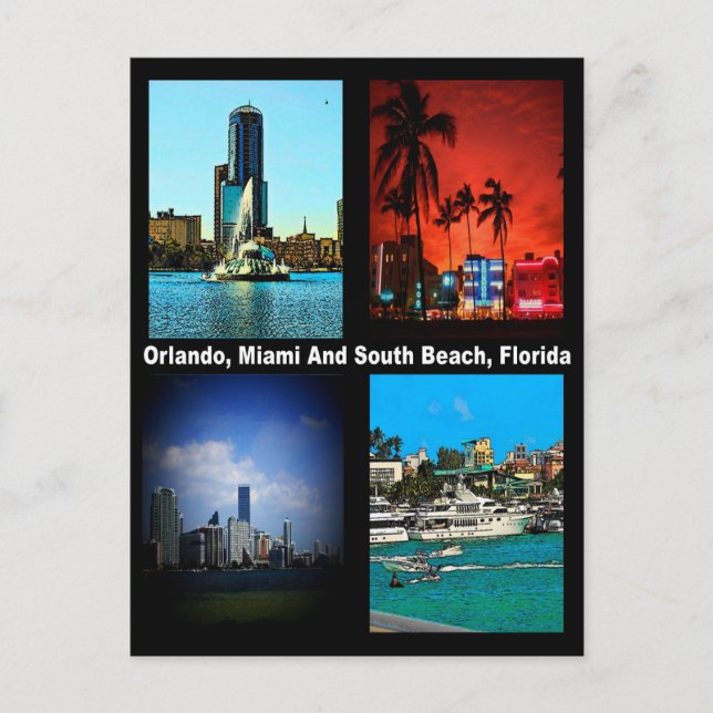 Carte Postale Orlando, Miami, Collage de South Beach (Devant)