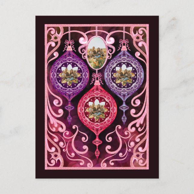 Carte Postale Ornamental Christmas - Photo Christmas card (Devant)