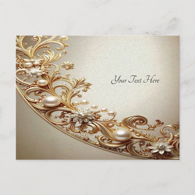 Carte Postale Ornate Gold Flourish Postcard (Devant)