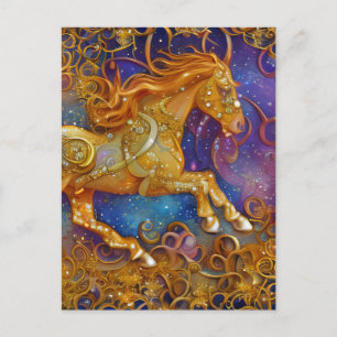 Carte Postale Ornate Gold Horse