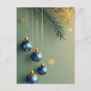 Carte Postale 🎄 Ornement de Fête Élégant Brille ❄️ Noël