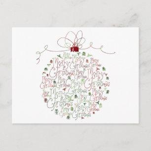 Carte postale ornement de Noël