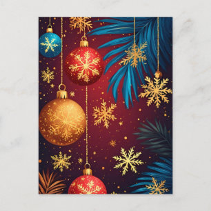 Carte Postale 🎄 Ornement de Noël Élégant Lumineux ❄️ Festif 