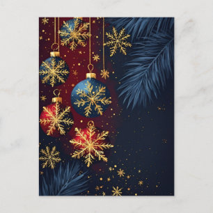 Carte Postale Ornement de Noël Élégant pour les Fêtes