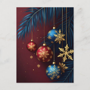 Carte Postale Ornement de Noël Élégant pour les Fêtes