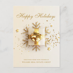Carte Postale Ornement de Noël rose or Accueil d'entreprise
