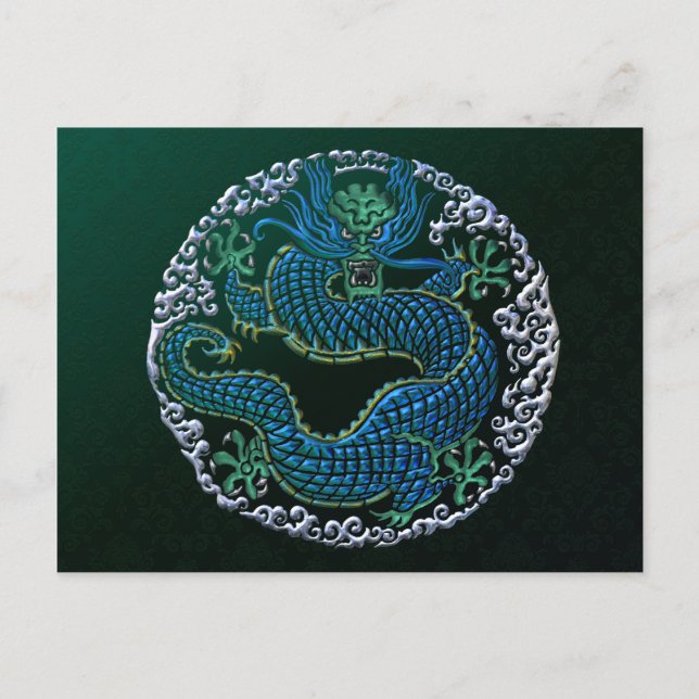 Carte Postale Ornement du dragon chinois (Devant)