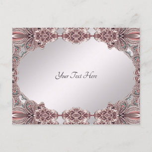 Carte postale ornementale rose