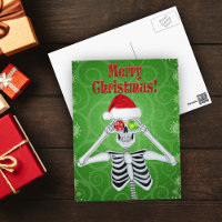 Ornements de chapeau de Père Noël squelette souria