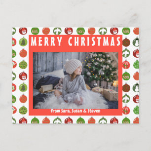 Carte Postale Ornements de Noël Boules de Noël Fêtes personnalis