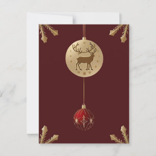 Carte Postale Ornements de Noël élégants