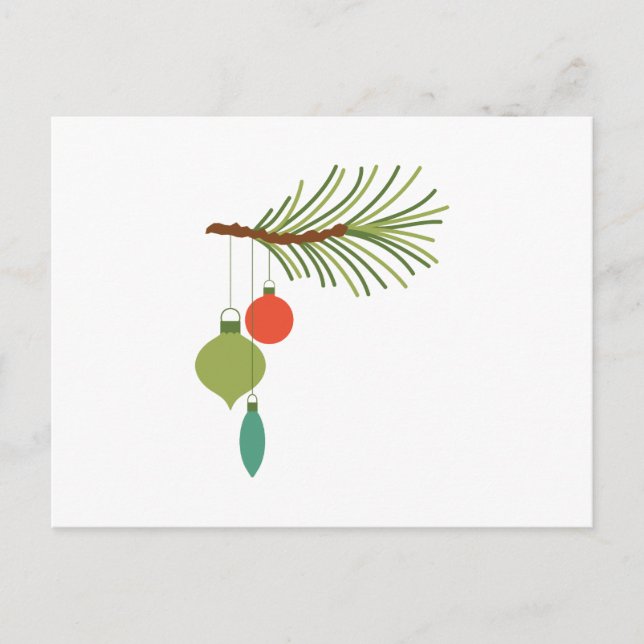 Carte Postale Ornements Sur Branche (Devant)