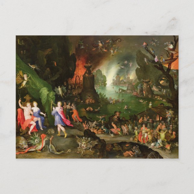 Carte Postale Orphée avec une harpe Jouer à Pluton (Devant)
