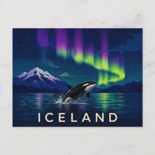 Carte Postale Orque sous l'aurore boréale   Islande iconique