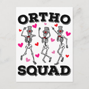 Carte Postale Ortho Squad Squelette Dansant Saint-Valentin