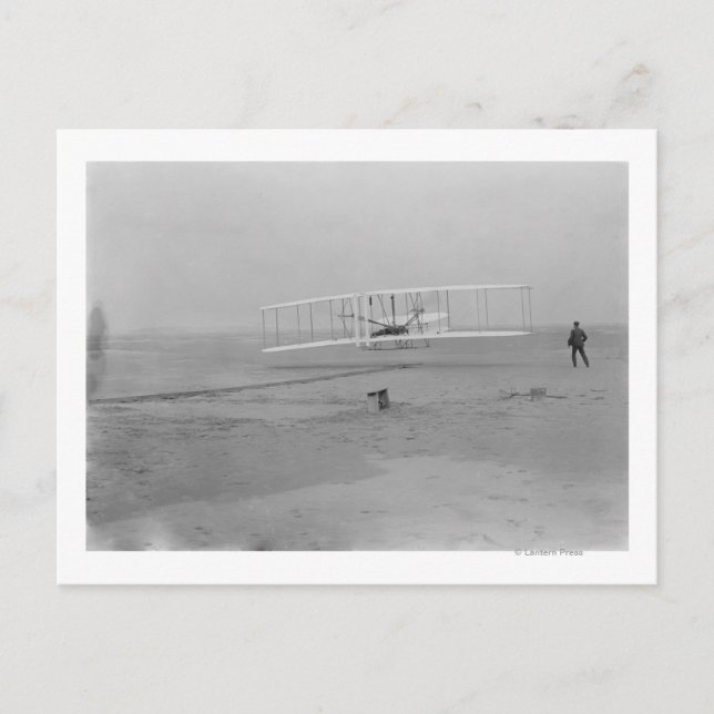 Carte Postale Orville Wright lors du premier vol à 120 pieds (Devant)