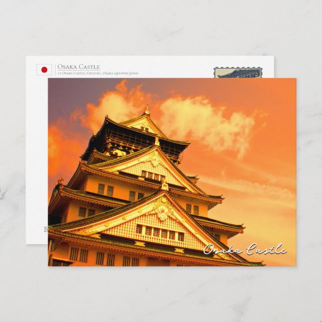 Carte Postale Osaka Castle (Sunset ver.) ポストカード (Devant / Derrière)
