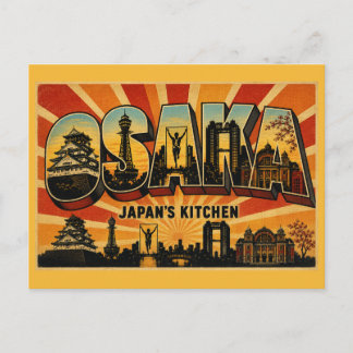 Carte Postale Osaka cuisine du Japon Art de voyage vintage