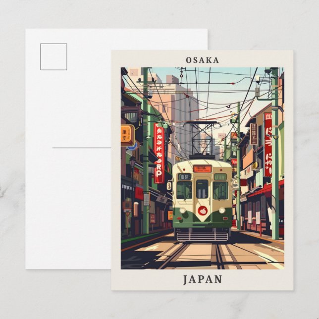 Carte Postale Osaka Japon Elegant Vintage voyage Art (Devant / Derrière)