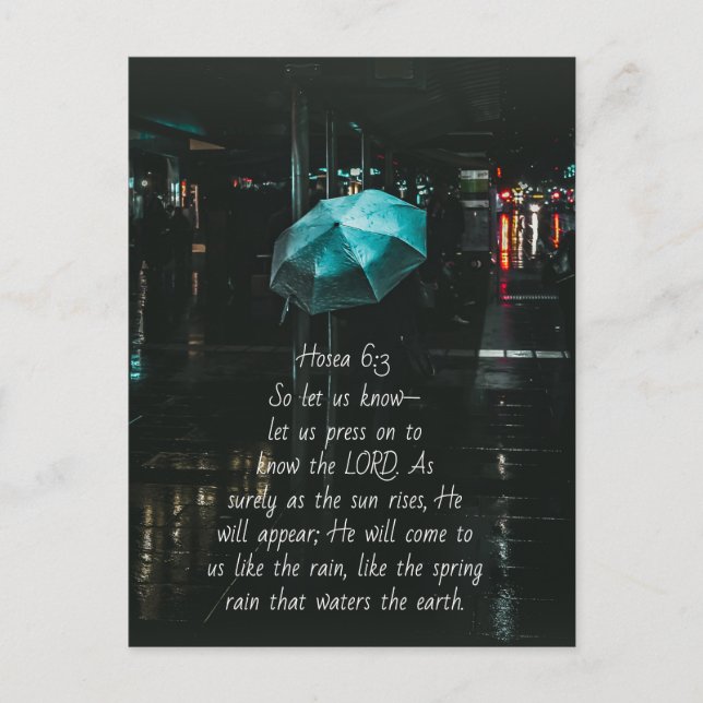 Carte Postale Osée 6:3 Continuons à connaître le Seigneur, la Bi (Devant)