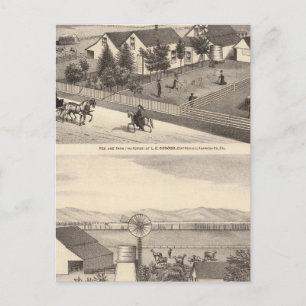 Carte Postale Osgood, Cameron résidences, fermes