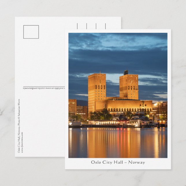 Carte Postale Oslo City Hall Norvège (Devant / Derrière)