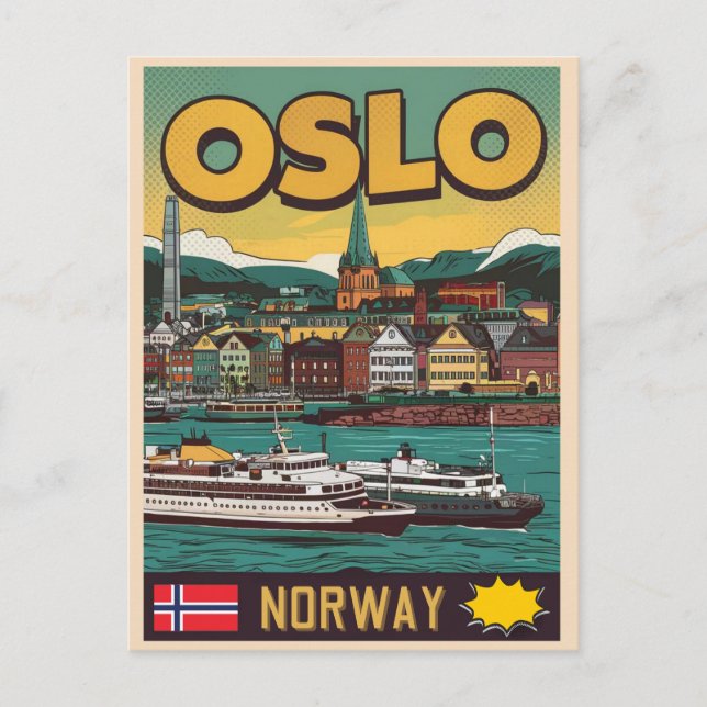Carte Postale Oslo ferries Norvège BD souvenirs et cadeaux (Devant)