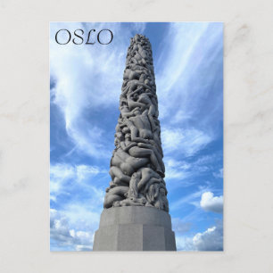 Carte Postale Oslo Norvège Capitale Ville Parc Vigeland Monolith