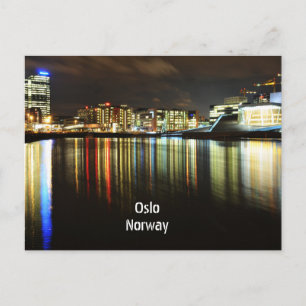 Carte Postale Oslo, Norvège la nuit