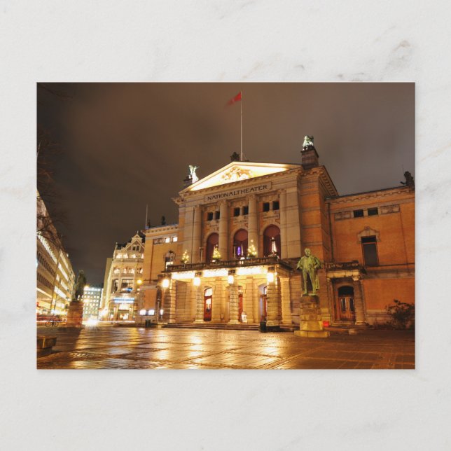 Carte Postale Oslo, Norvège la nuit (Devant)