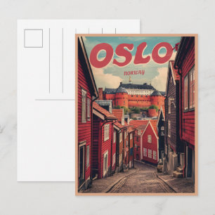 Carte Postale Oslo Norvège souvenirs et cadeaux vintage