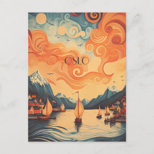 Carte Postale Oslo Norvège Travel