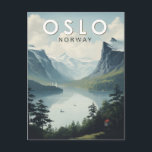 Carte Postale Oslo Norvège Voyage Art Vintage<br><div class="desc">Oslo conception de voyage rétro vecteur. Oslo,  la capitale de la Norvège,  est située sur la côte sud du pays à la tête de l'Oslofjord.</div>