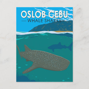 Carte Postale Oslob Cebu Philippines Baleine Shark Travel Vintag