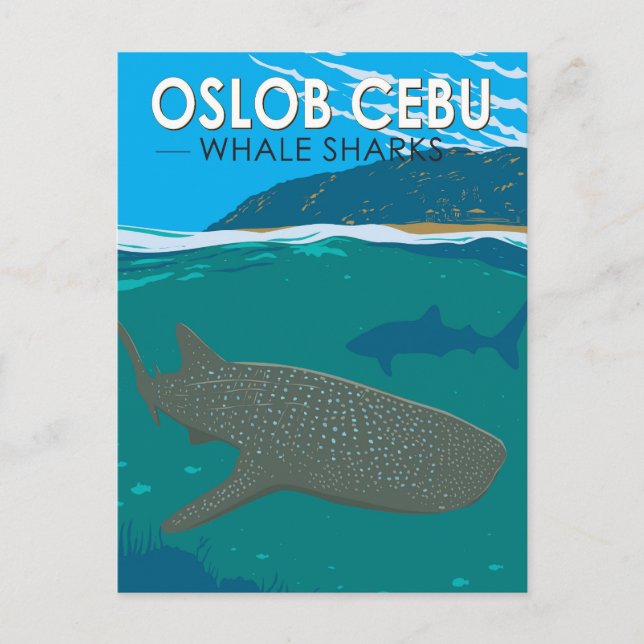 Carte Postale Oslob Cebu Philippines Baleine Shark Travel Vintag (Devant)
