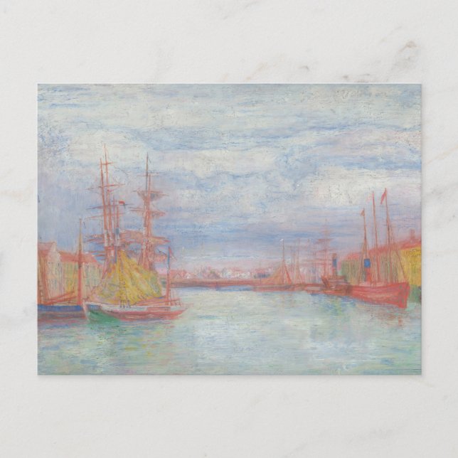 Carte Postale Ostende Harbour par James Ensor (1900) (Devant)