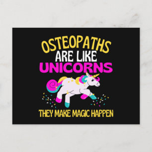 Carte Postale Ostéopathes Licorne, Chiropraticien Licorne Magiqu