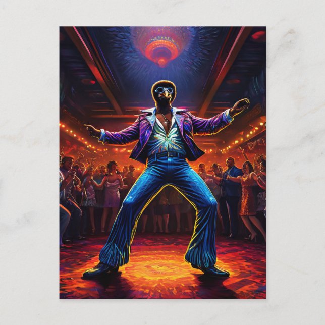 Carte Postale Ostrich de fièvre disco (Devant)