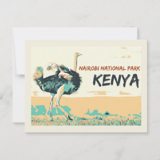 Carte Postale Ostrich in Nairobi National Park, Kenya