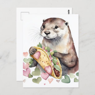 Carte Postale Otter adorable avec Taco