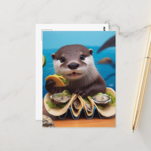 Carte Postale Otter Avec Tacos Osyster
